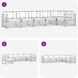  Set vanjskih sofa 6 pcs Bijela i antracit 404 x 166,5 x 73 cm | shoptok.hr