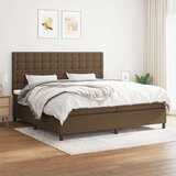 vidaXL box spring postelja z vzmetnico temno rjav 200x200 cm blago, (20898706) | Shoptok.si