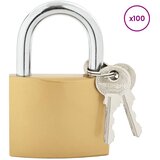 vidaXL U zaklep s ključi 100 pcs Medenina elezo, (5000214292) | Shoptok.si