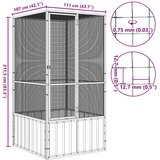  Kavez za ptice sivi 111 x 107 x 211,5 cm od pocinčanog čelika | shoptok.hr
