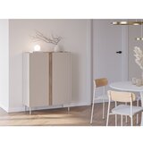Marckeric Kremno bela/naravna omarica v hrastovem dekorju 90x120x40 cm Lucile – | Shoptok.si