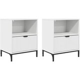 vidaXL Posteljne mize 2 pcs Bela 49 x 36 x 61 cm Konstruiran les, (5000069563) Cene