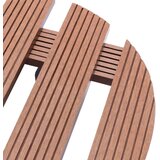 vidaXL Voziček za rastline 4 kosi rjave barve Ø30x7,5 cm WPC | Shoptok.si