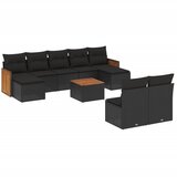  The Living Store Vrtna sedežna garnitura 10-delna z blazinami črn poli ratan - Vrtna Sedežna Garniture, (21452408) | Shoptok.si