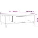  Stolić za kavu boja dimljenog hrasta 103,5 x 60 x 35 cm drveni | shoptok.hr