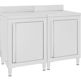 vidaXL Komericalna delovna miza z omarico 120x60x96 cm nerjaveče jeklo Cene