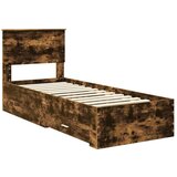  Konstrukcija postelje Siv hrast in srebrna 75 x 190 cm, (5000103272) | Shoptok.si