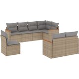  8-dijelni set vrtnih sofa s jastucima bež od poliratana | shoptok.hr