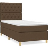  Box spring postelja z vzmetnico temno rjava 80x200 cm blago, (20898886) | Shoptok.si