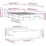  Okvir kreveta s ladicama boja hrasta 140x190 cm | shoptok.hr