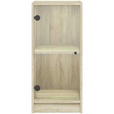 vidaXL Stranska omarica s steklenimi vrati sonoma hrast 35x37x75,5 cm | Shoptok.si