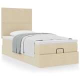vidaXL Otomanski okvir kreveta s madraca krem 90x190cm od tkanine | shoptok.hr