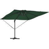  Cantilever Roma Parasol s LED diodama - Zelena 286 x 285 x 270 cm Aluminij | shoptok.hr