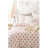 Mila Home Krem posteljina za bračni krevet/za produženi krevet od renforce pamuka s uključenom plahtom/4-dijelna 200x220 cm Mini Hearts – Cijene