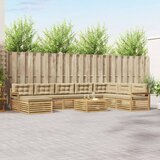  Set vanjskih sofa 9 pcs Bijela i bež Čvrsto drvo akacije | shoptok.hr