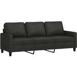 vidaXL Trosjed s tabureom crni 180 cm od tkanine | shoptok.hr