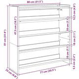 vidaXL Regal za čevlje bel 80x25x81 cm inženirski les | Shoptok.si