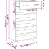  Ormar za cipele Staro drvo 60 x 35 x 105 cm Konstruirano drvo | shoptok.hr