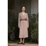 Marisse Beige Midi Dress With A Wide Belt | Eponuda.ba