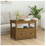  Klubska mizica medeno rjava 71x49x55 cm trdna borovina | Shoptok.si