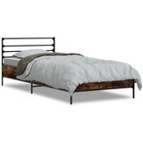 Furnova Posteljni okvir dimljeni hrast 75x190 cm inž. les in kovina, (21936720) | Shoptok.si