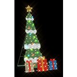 vidaXL Osvetljeni božični drevesec s 3 darilnimi škatlami 2D topla bela | Shoptok.si