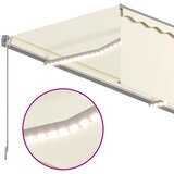 Tenda na ručno uvlačenje s roletom i LED svjetlima 4 x 3 m krem | shoptok.hr