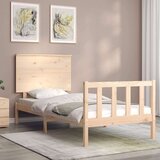  Posteljni okvir z vzglavjem 100x200 cm trden les | Shoptok.si