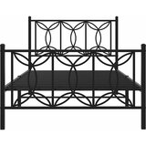  Metalni okvir kreveta uzglavlje i podnožje crni 100x200 cm | shoptok.hr