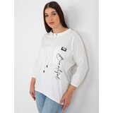 Fashion Hunters Ecru asymmetrical blouse plus size with pocket | Shoptok.si