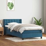 Box spring postelja z vzmetnico temno modra 90x220 cm žamet, (21791854) Cene