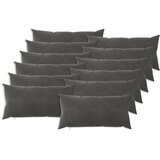  Presvlaka za jastuk 12 pcs HEERLEN Tamnosiva 40 x 80 cm Baršun | shoptok.hr