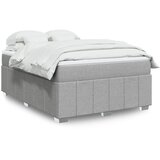  Krevet box spring s madracem svjetlosivi 140x200 cm od tkanine Slike