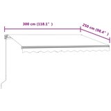 Tenda na automatsko uvlačenje 300 x 250 cm žuto-bijela | shoptok.hr