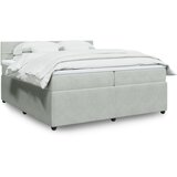 vidaXL Box spring postelja z vzmetnico svetlo siva 200x200 cm žamet Cene