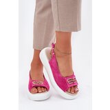 S. BARSKI Women's Suede Sandals With Gold Detail S.Barski GR51-604 Fuchsia | shoptok.hr