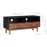 TV ormarić 100 x 35 x 45 cm od masivnog bagremovog drva i MDF-a | Eponuda.com