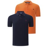 Dewberry DUAL SET T8561 MENS TSHIRT-NAVY BLUE-ORANGE Cene