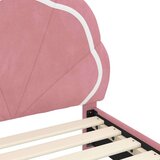  Otroški posteljni okvir z vznožjem Roza 90 x 200 cm Žamet, (5000104733) | Shoptok.si