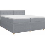  Boxspring krevet s madracem Svjetlosiva 200 x 200 cm Tkanina | shoptok.hr