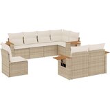  8-dijelni set vrtnih sofa od poliratana s jastucima bež | shoptok.hr