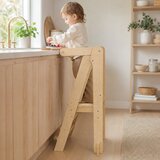 Ginger Home Montessori kula sklopiva pomoćna stolica za kuhinju, learning tower od masivnog drva, 51x47x91,5 cm | shoptok.hr