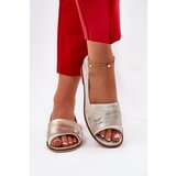 Zazoo Leather Elegant Ballerinas With Open Toes 1865 Gold Distressed | Shoptok.si