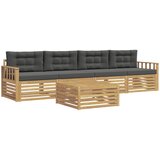  Set vanjskih sofa 5 kom. Bijela i antracit Čvrsto drvo akacije | Eponuda.com