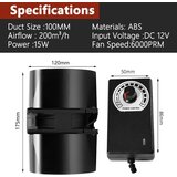 EDITBAR 100 mm cevni ventilator 6000 vrt./min z regulatorjem hitrosti | Shoptok.si