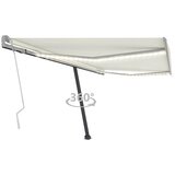 vidaXL tenda na ručno uvlačenje s LED svjetlima 400 x 300 cm krem Cijene