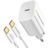 Oem Mayaxess, 20W omrežni polnilnik z 1m USB-C kablom za iPhone 17 Pro, Bela, (5000213698) | Shoptok.si