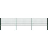 vidaXL Panel za ogradu sa stupovima željezni 5,1 m zeleni | shoptok.hr