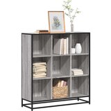 vidaXL Polica za knjige Siva Sonoma Konstruirano drvo i metal | shoptok.hr