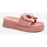 Kesi Women's slippers with bow and teddy bear, pink Katterina Cijene